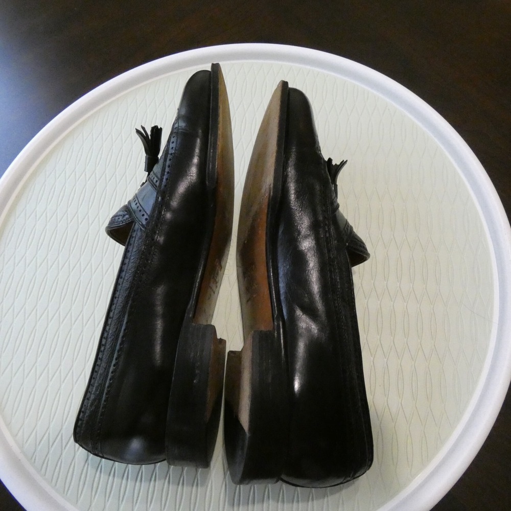 Johnston & Murphy Domani 6921 Men's Tassel Loafers Black Leather Wingtip Shoes - Picture 6 of 10